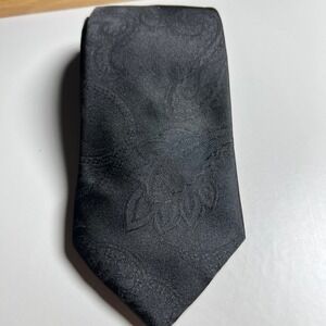 Towncraft Black Paisley Silk Blend Necktie‎ Men's Formal Dress Tie